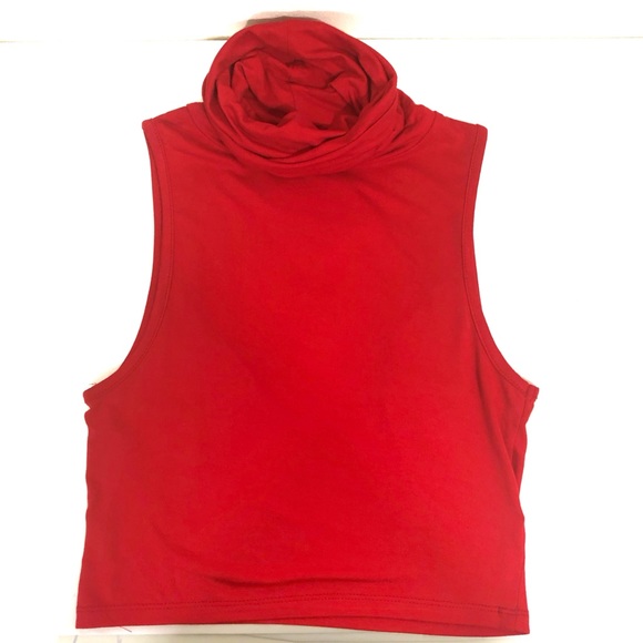 Missguided Tops - Missguided red funnel neck sleeveless crop top